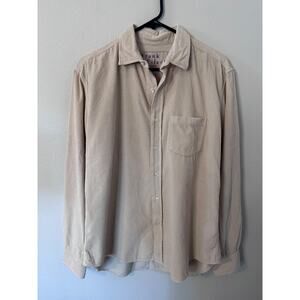 Frank & Eileen Luke womens size medium tan corduroy long-sleeve button-down